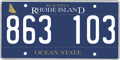 RI license plate 863103