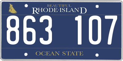 RI license plate 863107