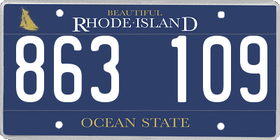 RI license plate 863109