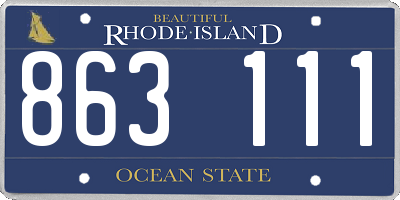 RI license plate 863111