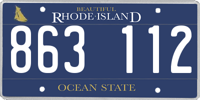 RI license plate 863112