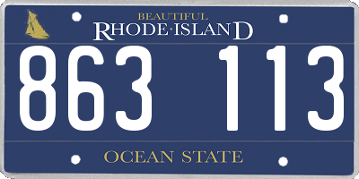 RI license plate 863113