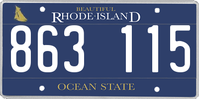 RI license plate 863115
