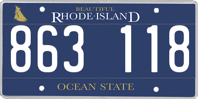 RI license plate 863118