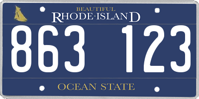 RI license plate 863123