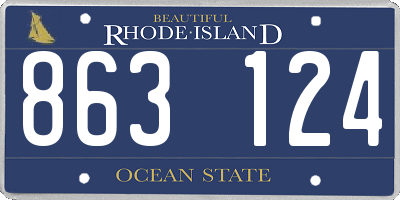 RI license plate 863124