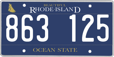 RI license plate 863125