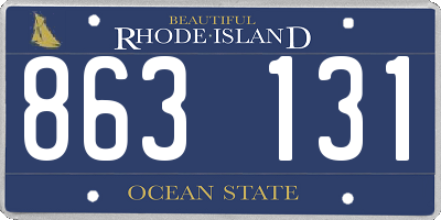 RI license plate 863131