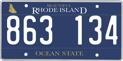 RI license plate 863134