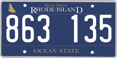 RI license plate 863135