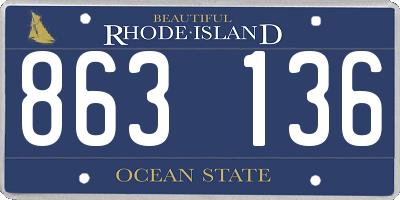 RI license plate 863136
