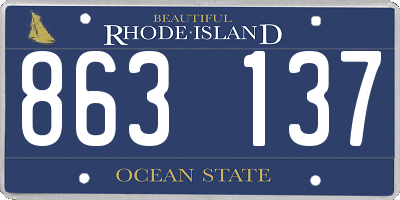 RI license plate 863137