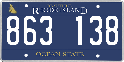 RI license plate 863138