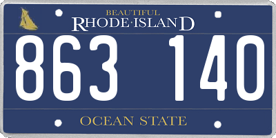 RI license plate 863140