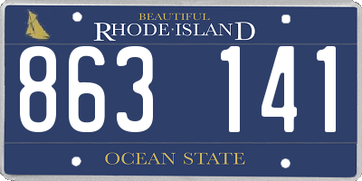 RI license plate 863141
