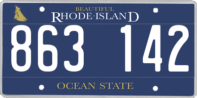 RI license plate 863142