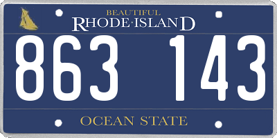RI license plate 863143