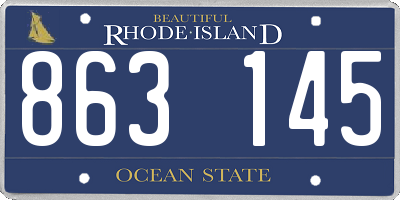 RI license plate 863145