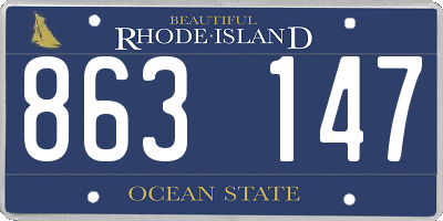 RI license plate 863147