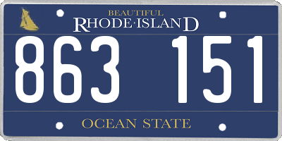 RI license plate 863151