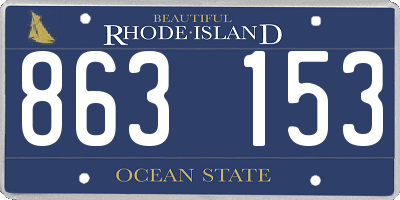 RI license plate 863153