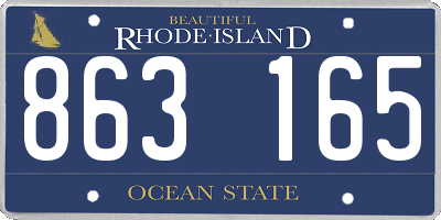 RI license plate 863165