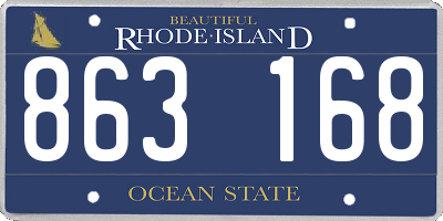 RI license plate 863168