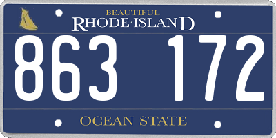 RI license plate 863172