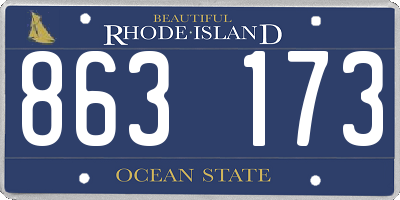 RI license plate 863173