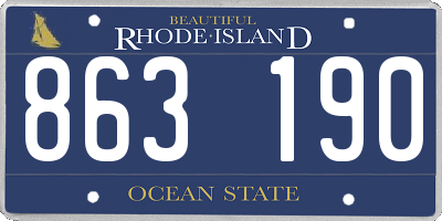 RI license plate 863190
