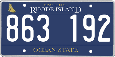 RI license plate 863192