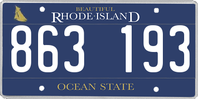 RI license plate 863193