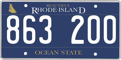 RI license plate 863200