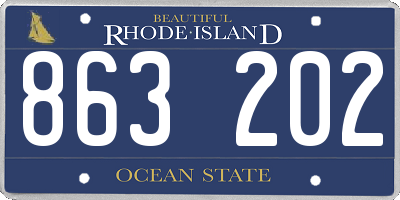 RI license plate 863202
