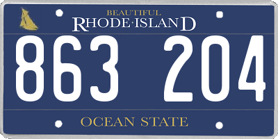 RI license plate 863204