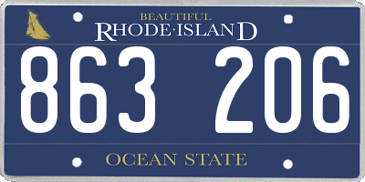RI license plate 863206