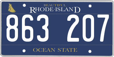 RI license plate 863207