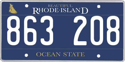 RI license plate 863208