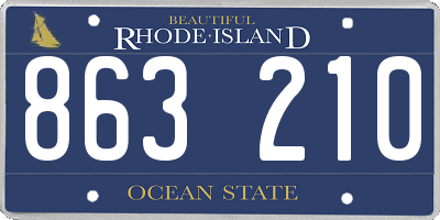 RI license plate 863210