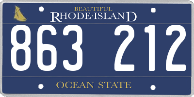 RI license plate 863212