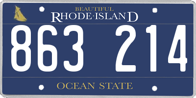 RI license plate 863214