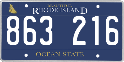 RI license plate 863216