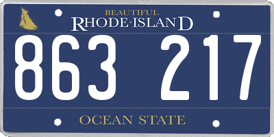 RI license plate 863217