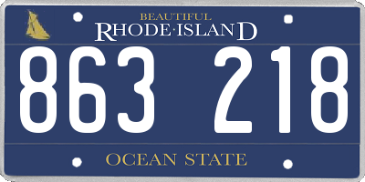 RI license plate 863218