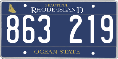 RI license plate 863219