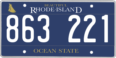 RI license plate 863221