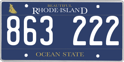 RI license plate 863222