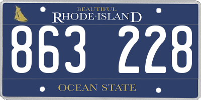 RI license plate 863228
