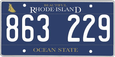 RI license plate 863229
