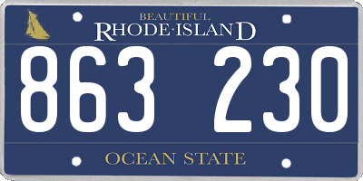 RI license plate 863230